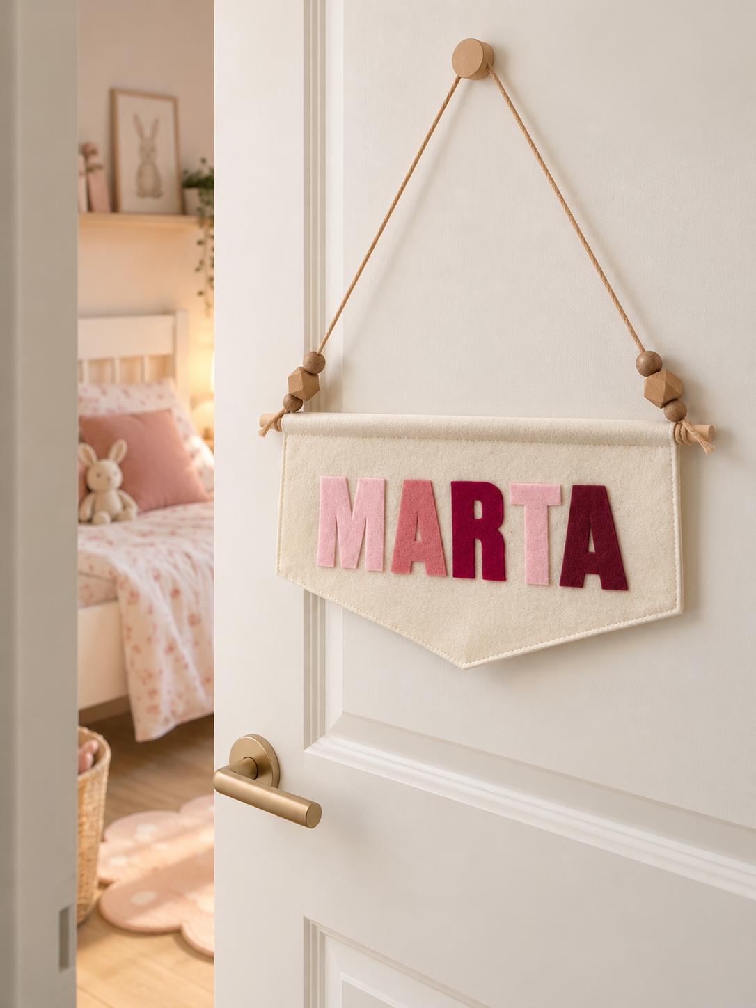 Bandierina con Nome Personalizzata Rosa