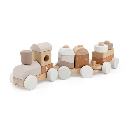 Trenino in Legno Personalizzabile Beige