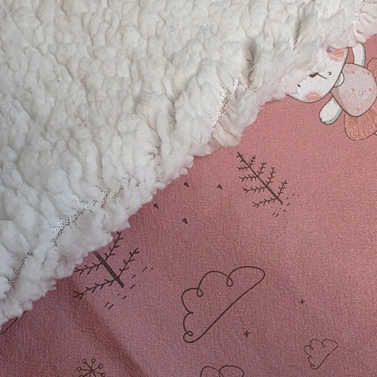 Copertina Invernale orsetta rosa personalizzata con nome