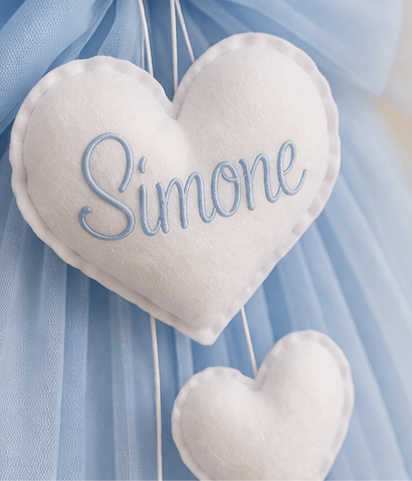 Fiocco Nascita Tulle Azzurro