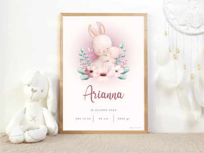 Poster Nascita Sweet Bunny