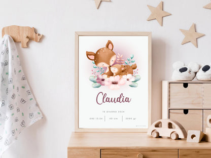 Poster Nascita Sweet Deer