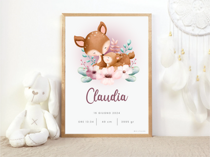 Poster Nascita Sweet Deer