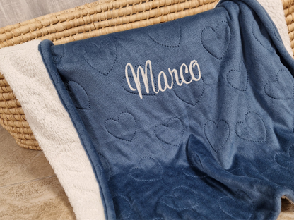 Copertina Invernale Cuoricini personalizzata con nome