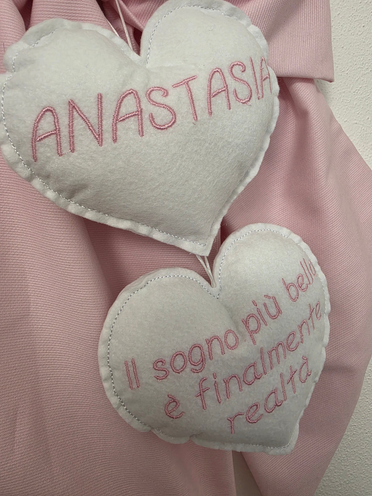 Fiocco nascita orsetto Rosa