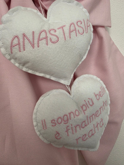 Fiocco nascita orsetto Rosa