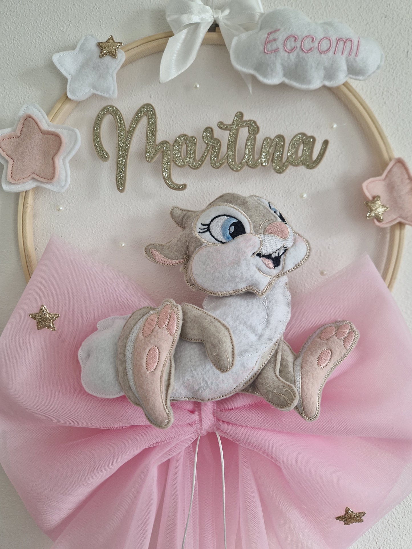 fiocco nascita bunny personalizzato fatto a mano