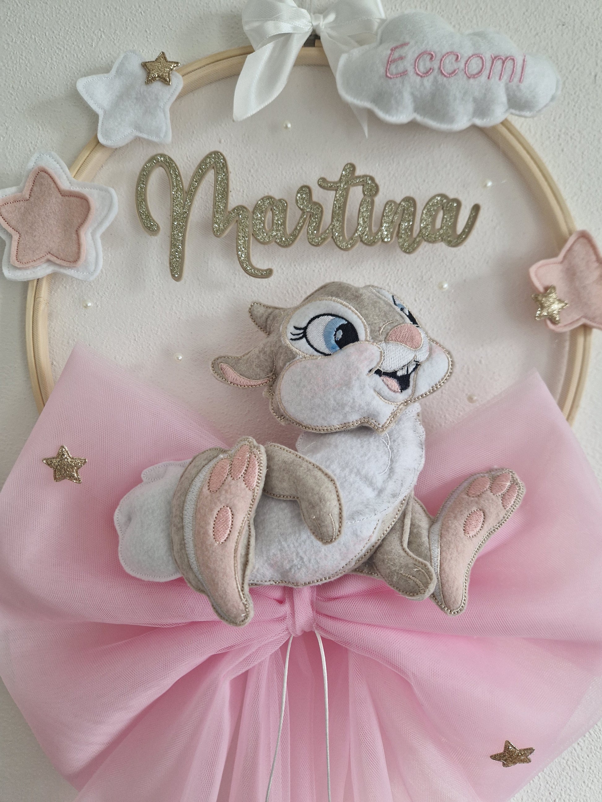 fiocco nascita bunny personalizzato fatto a mano