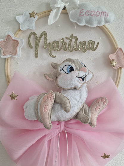 fiocco nascita bunny personalizzato fatto a mano