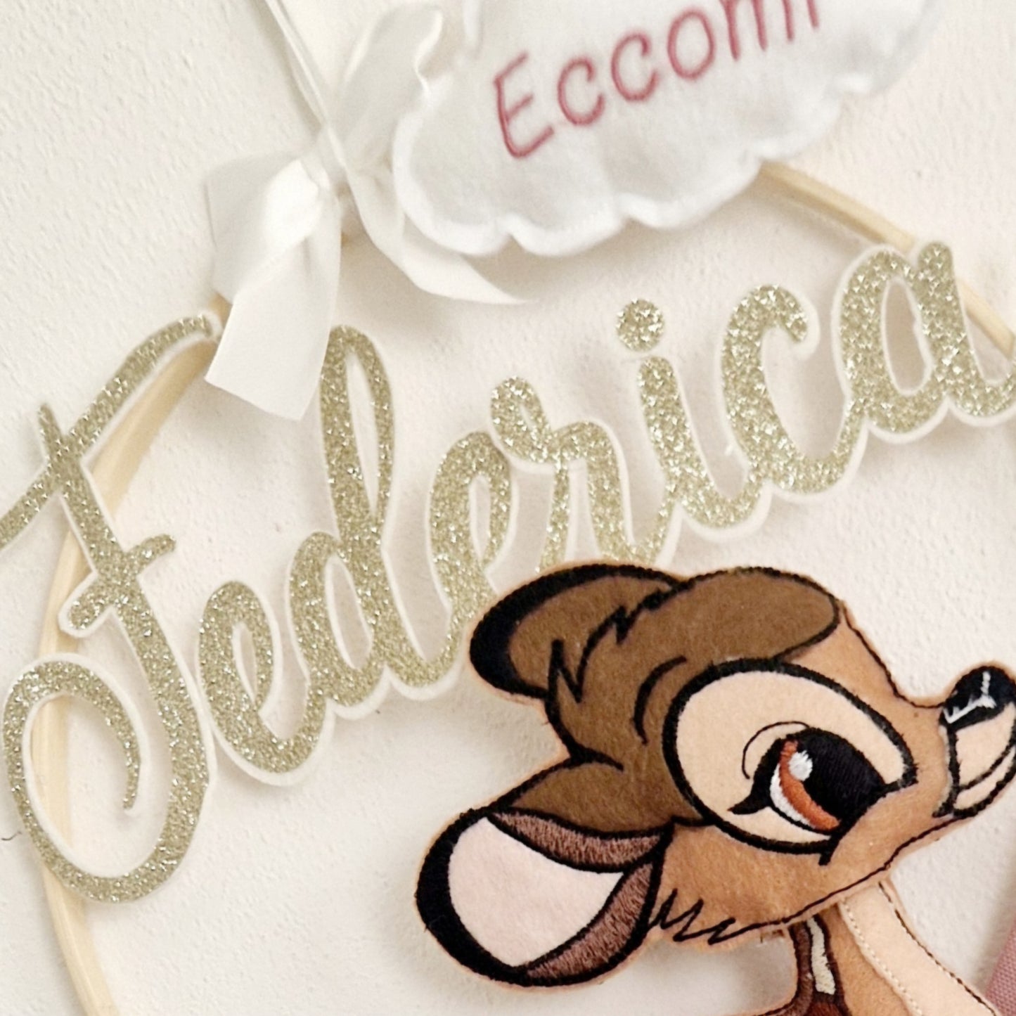 fiocco nascita cerbiatto personalizzato fatto a mano