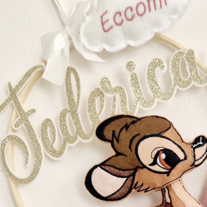 fiocco nascita cerbiatto personalizzato fatto a mano