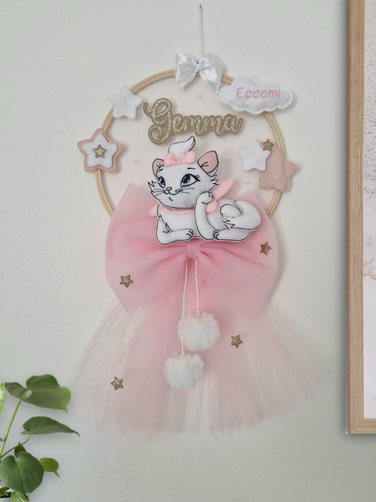 fiocco nascita minou personalizzato fatto a mano