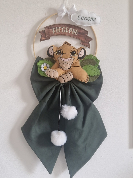 fiocco nascita simba personalizzato fatto a mano