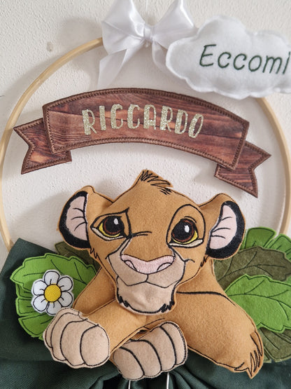 fiocco nascita simba personalizzato fatto a mano
