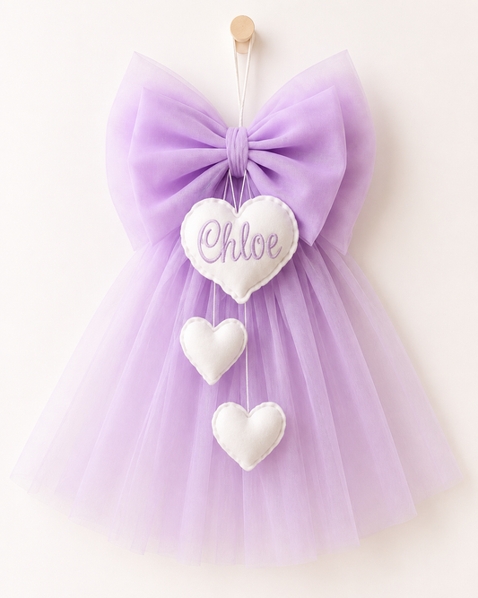 Fiocco Nascita Tulle Lilla