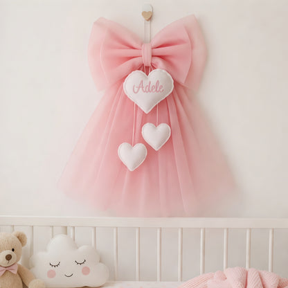 Fiocco Nascita Tulle Rosa