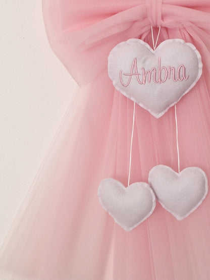 Fiocco Nascita Tulle Rosa