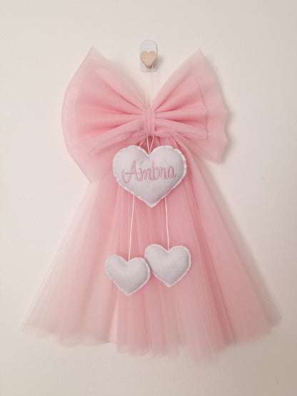 Fiocco Nascita Tulle Rosa
