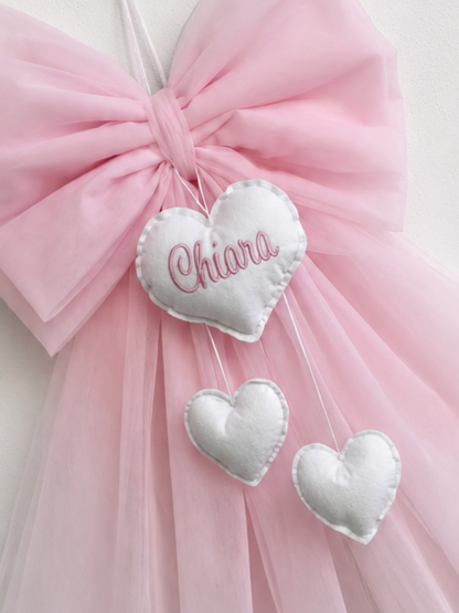 Fiocco Nascita Tulle Rosa