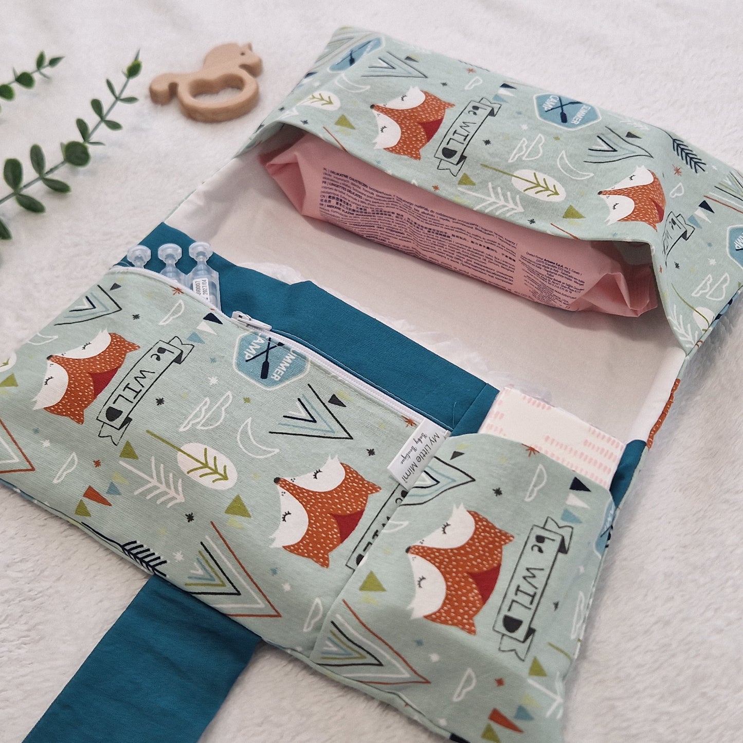 Pochette Portapannolini Boho Fox Personalizzata