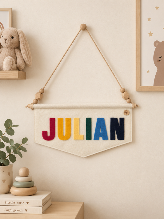 Bandierina con Nome Personalizzata Rainbow
