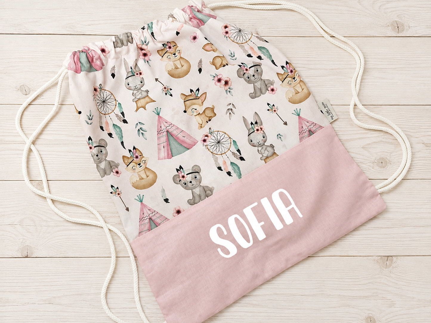 Sacca-zaino asilo BOHO GIRL personalizzabile